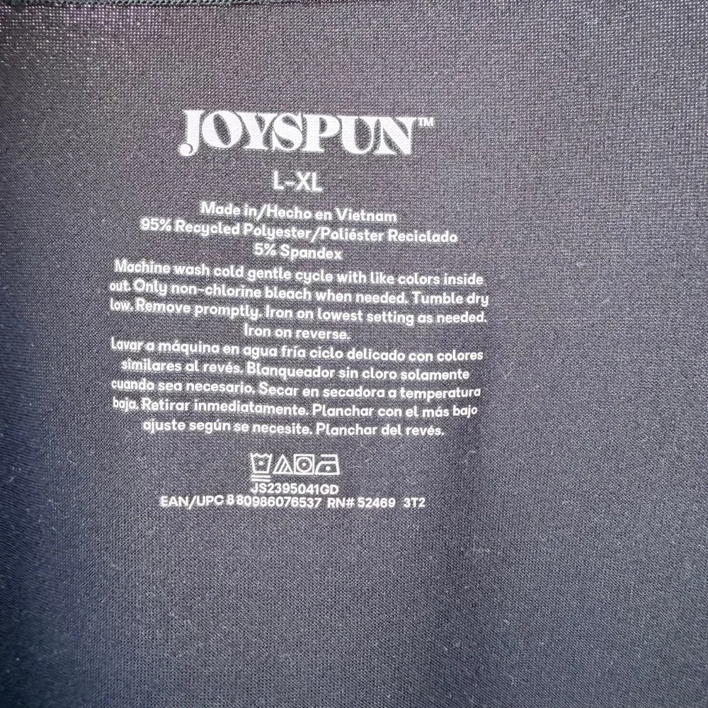 Joyspun Sleep Shirt Womens L-XL Black Palm Tree Graphic Loungewear Nightgown
